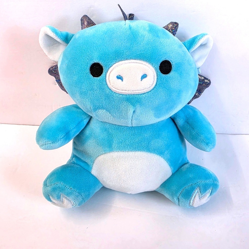 Squishmallows Dragon Glitter Wings Plush 8" Toy Kids Small Blue Soft